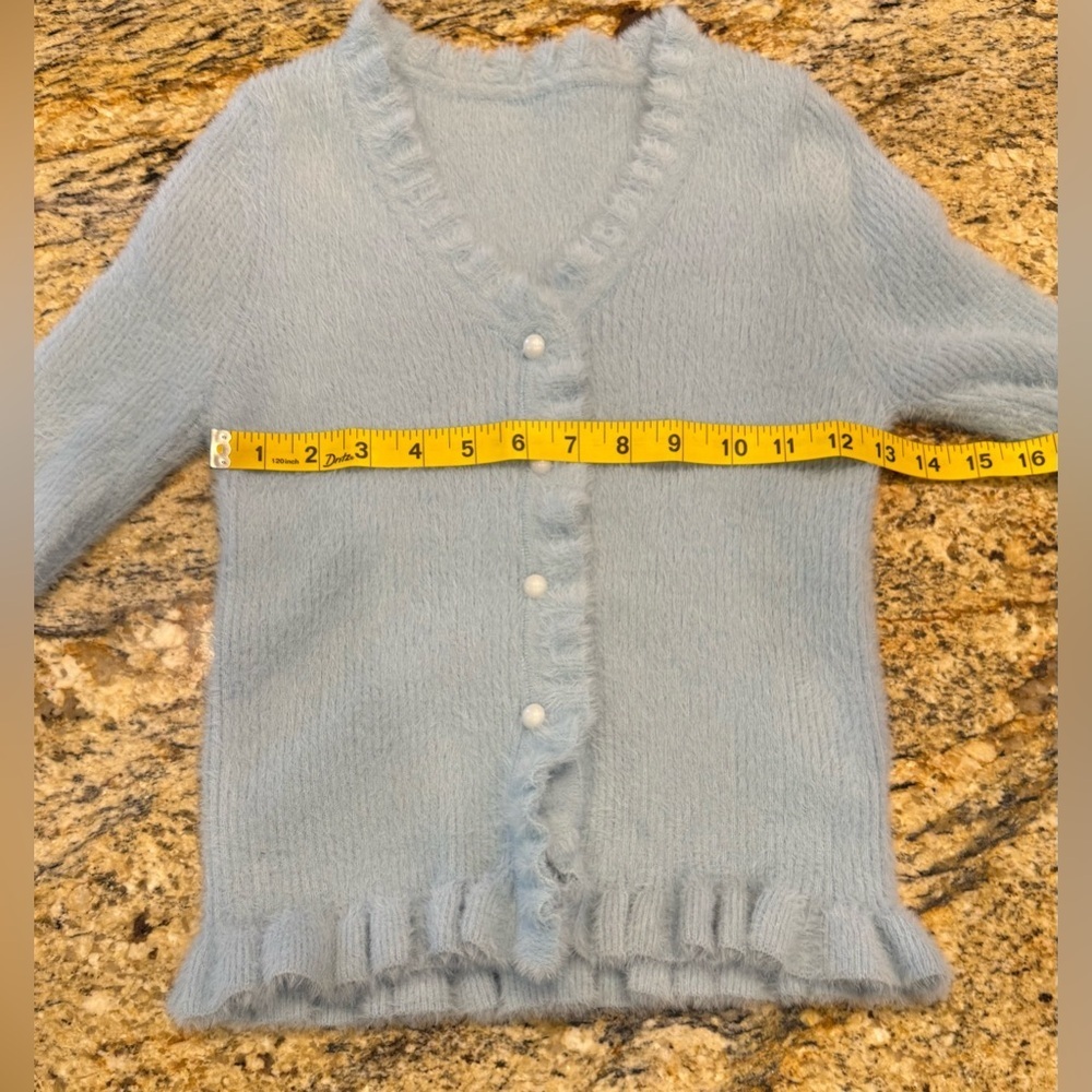 Unbranded Cardigan Long Sleeve Soft Ruffle Women’s Size Small - Picture 8 of 10